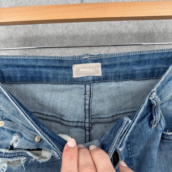 Mother Womens Looker High Waisted Skinny Jeans Size 27 Light Graffiti Wash READ - Picture 8 of 16